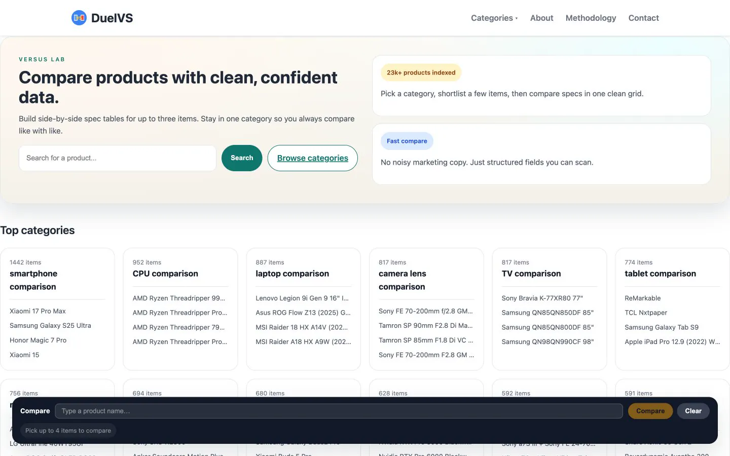 DuelVS: original website, screen recording